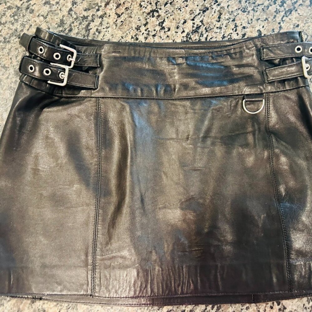 Zara Pleather Skirt in Black
